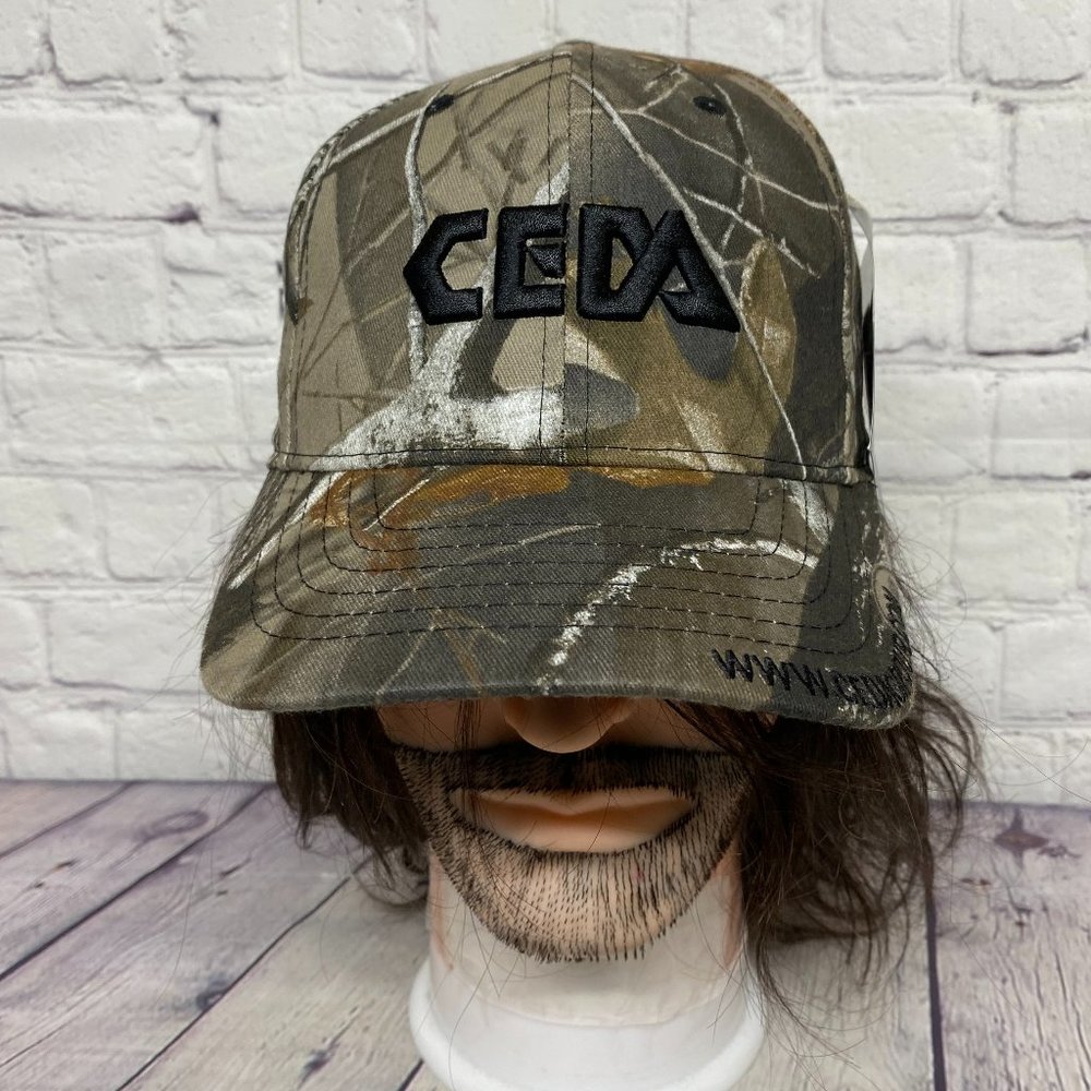 Camo Hat Cap Strap Black Camouflage Brown Green CEDA Embroidered Outdoor Hunting